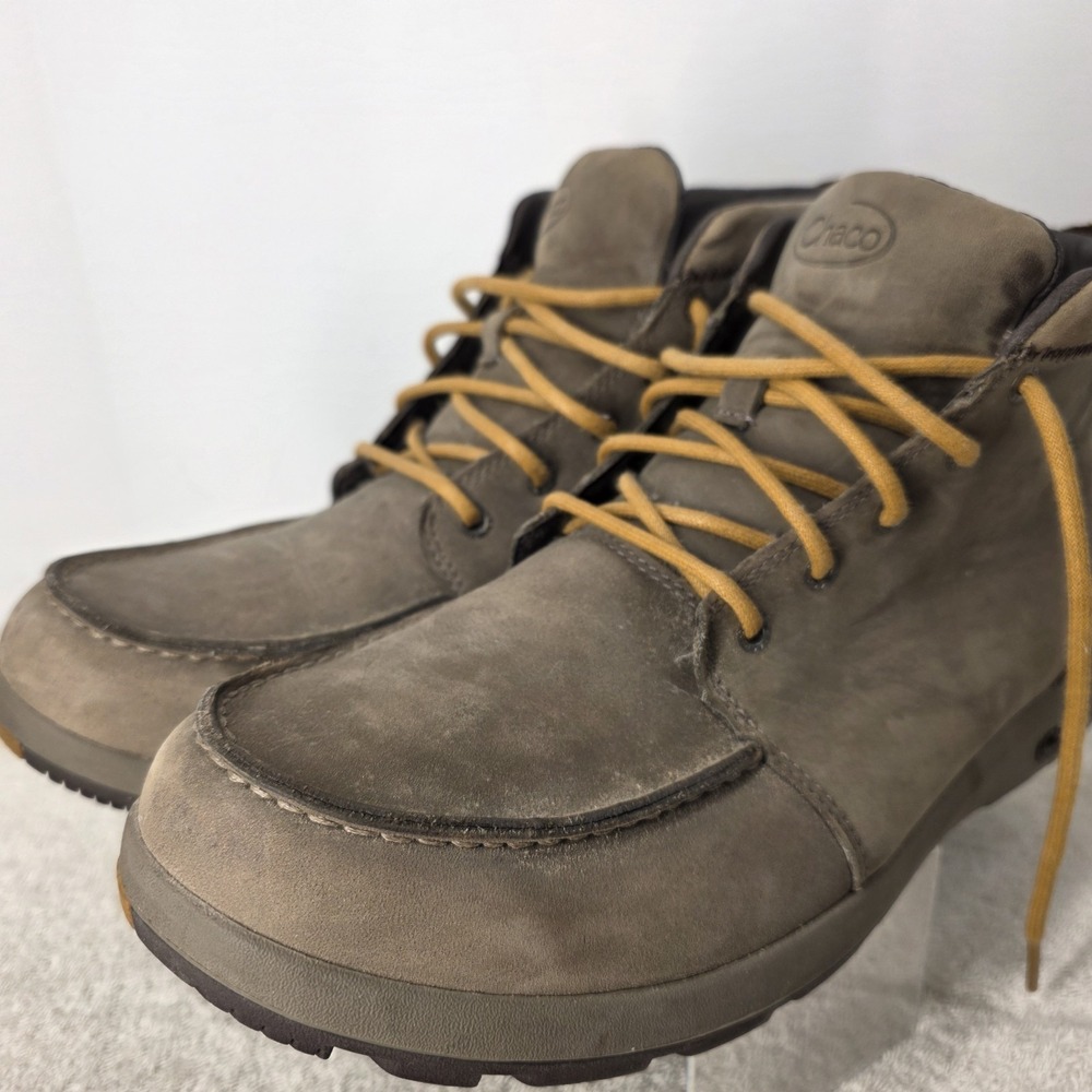 Chaco Brio Moc Toe Men's Size 11.5 Casual Lace-Up Leather Boots Brown J150179 - Picture 2 of 16